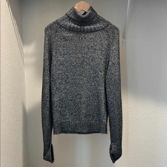 Anthropologie Sweaters - Anthropologie Gray Cowl Neck Sweater with Silver Accents